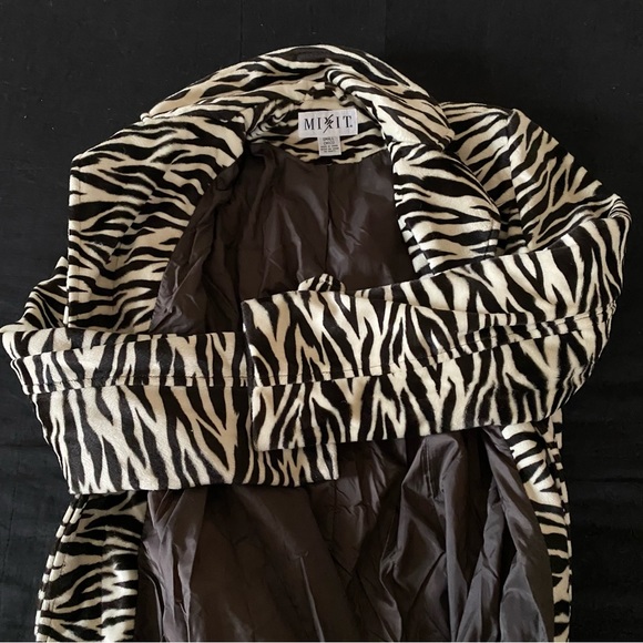 Vintage Zebra Animal Print Coat Jacket 1980s - Picture 6 of 8